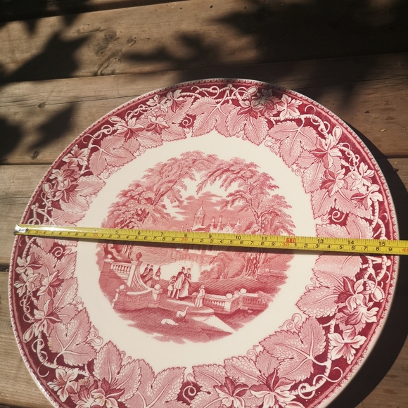 Vintage Mason's Patent Ironstone China Red Vista England 15½" Large Dinner Plate - Picture 9 of 10